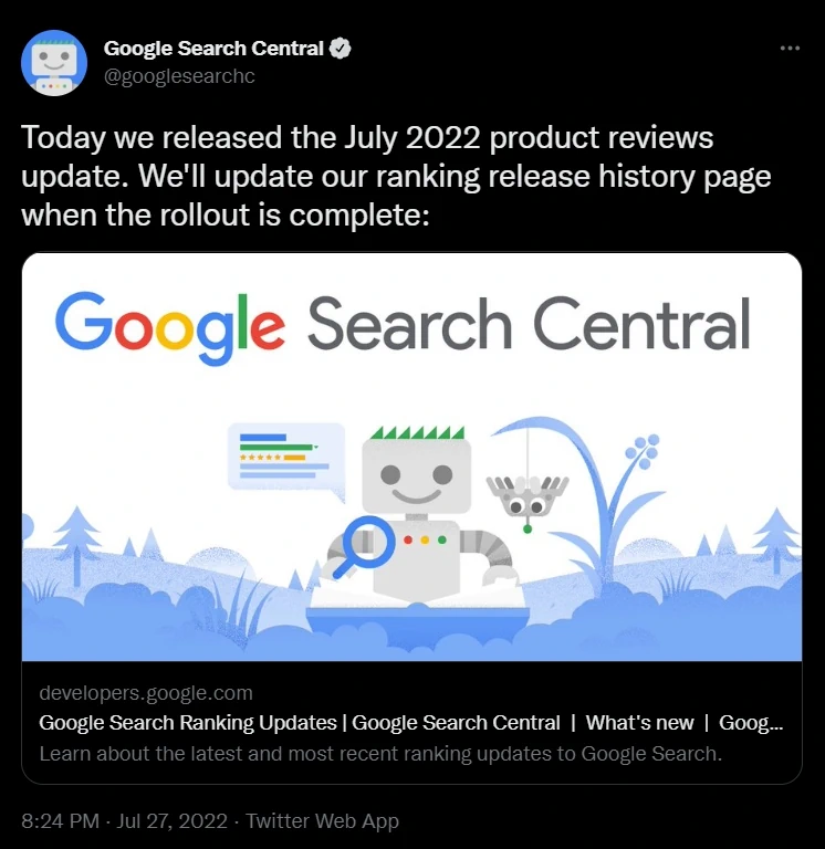 Google July 2022 product reviews update